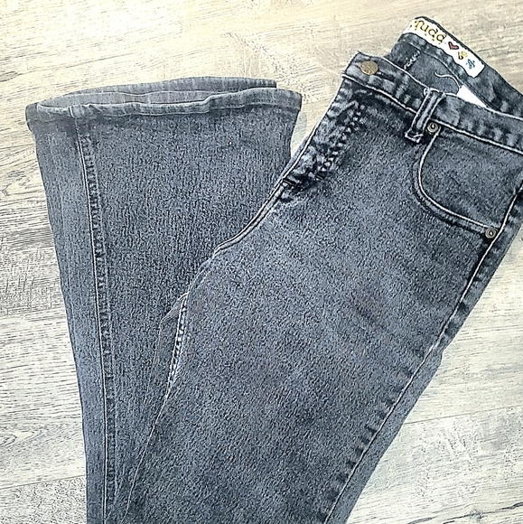 Vintage Juniors Size 11 Mudd Low Rise Flare Faded Black Jeans - Picture 7 of 13